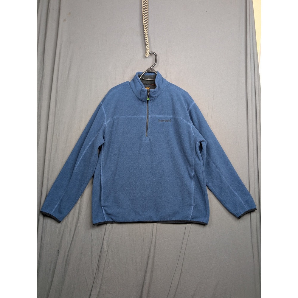 Timberland Mens Quarter Zip Fleece Pullover Blue Size XL‎